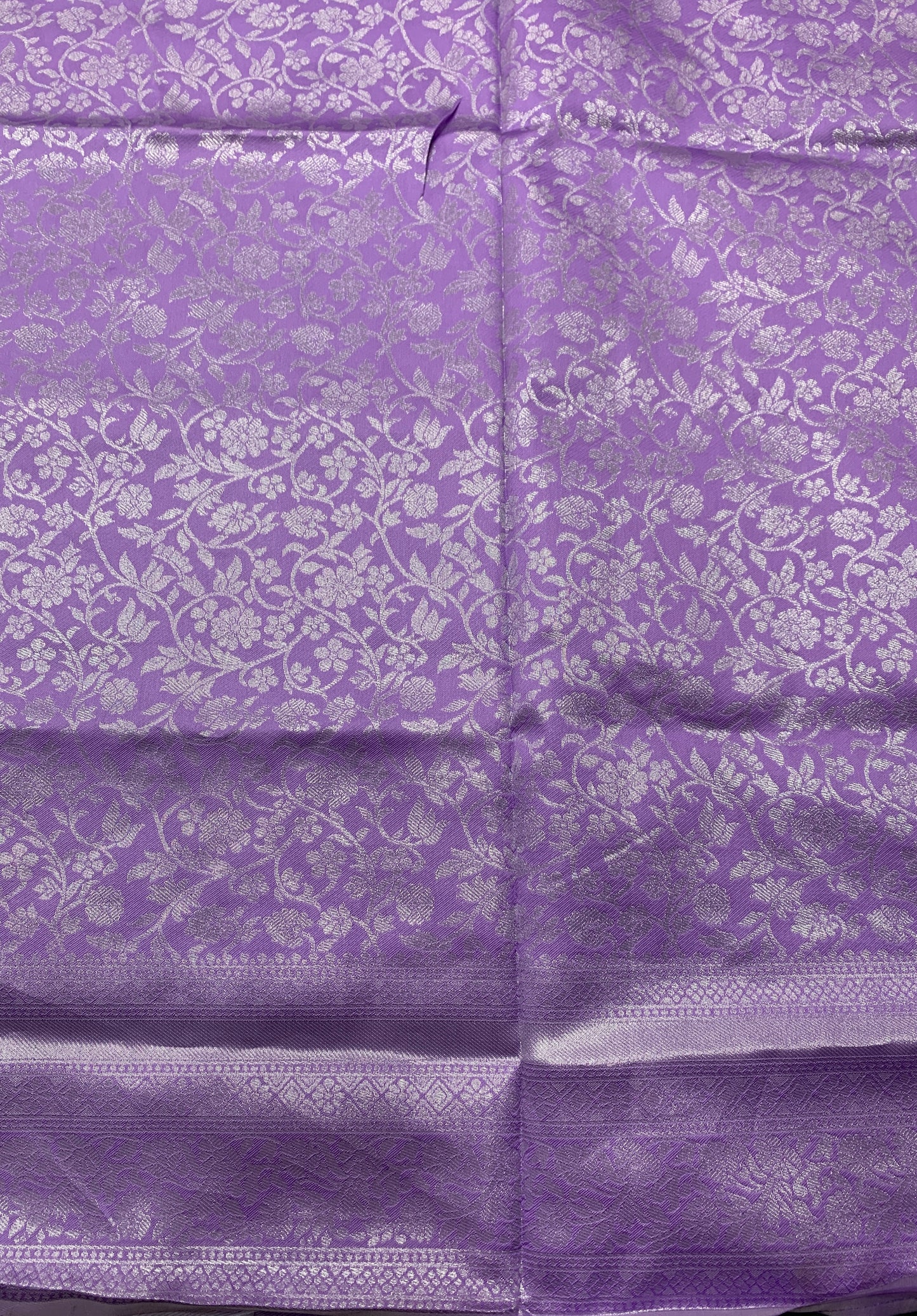 Art Silk Saree Lavender Colour with Self Border