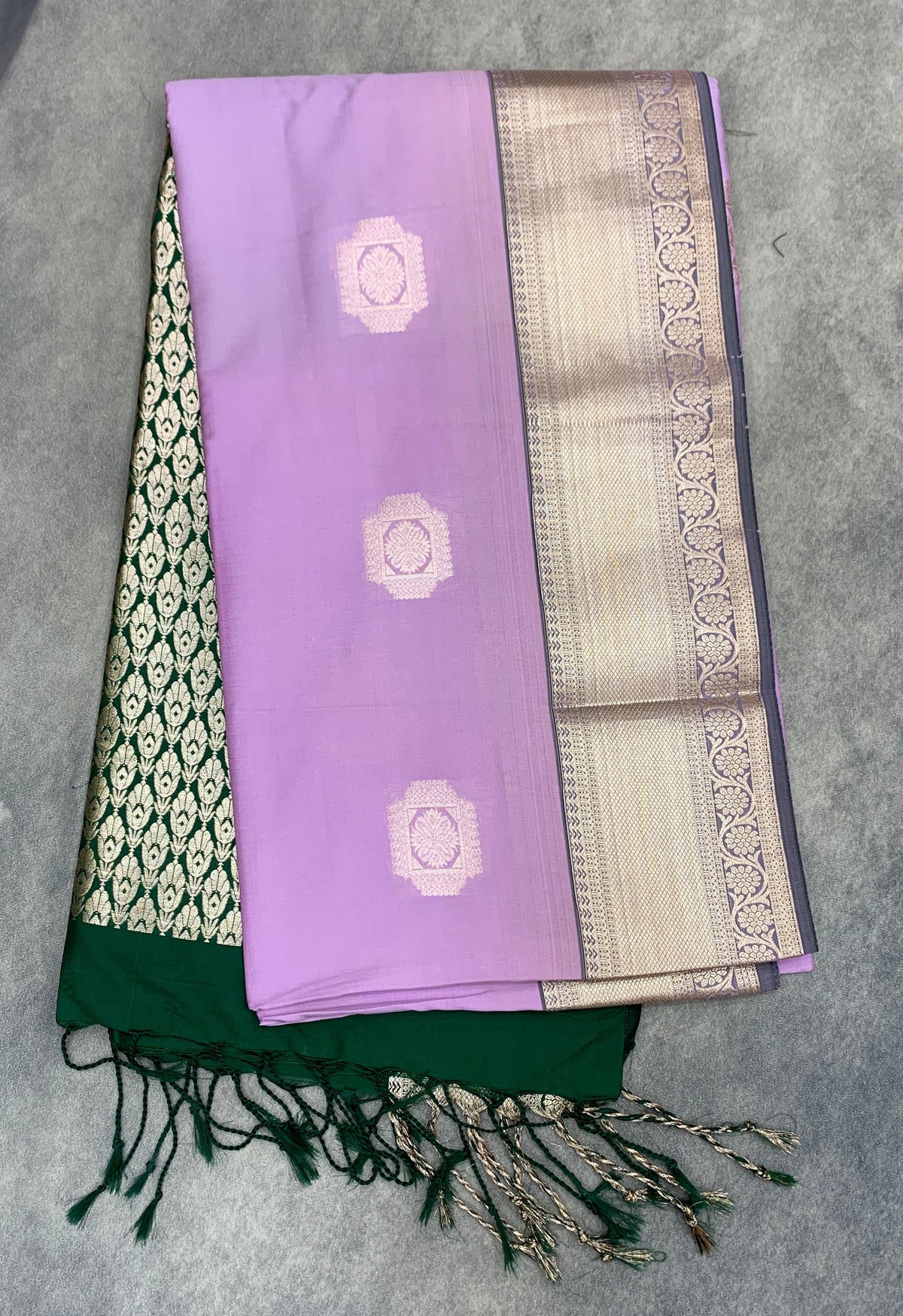 Art Silk Saree Lavender with Copper Zari Border