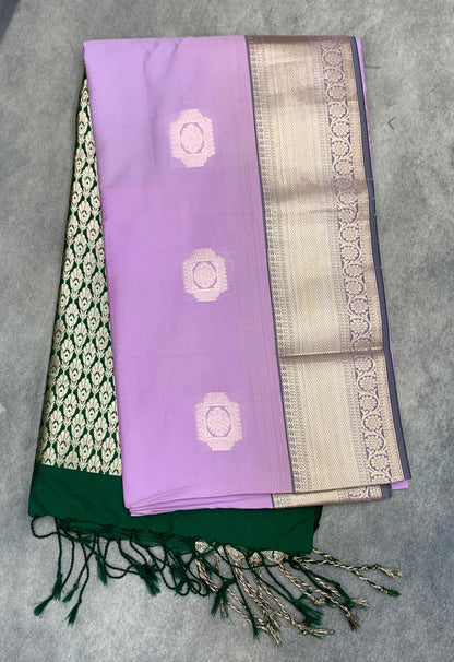 Art Silk Saree Lavender with Copper Zari Border