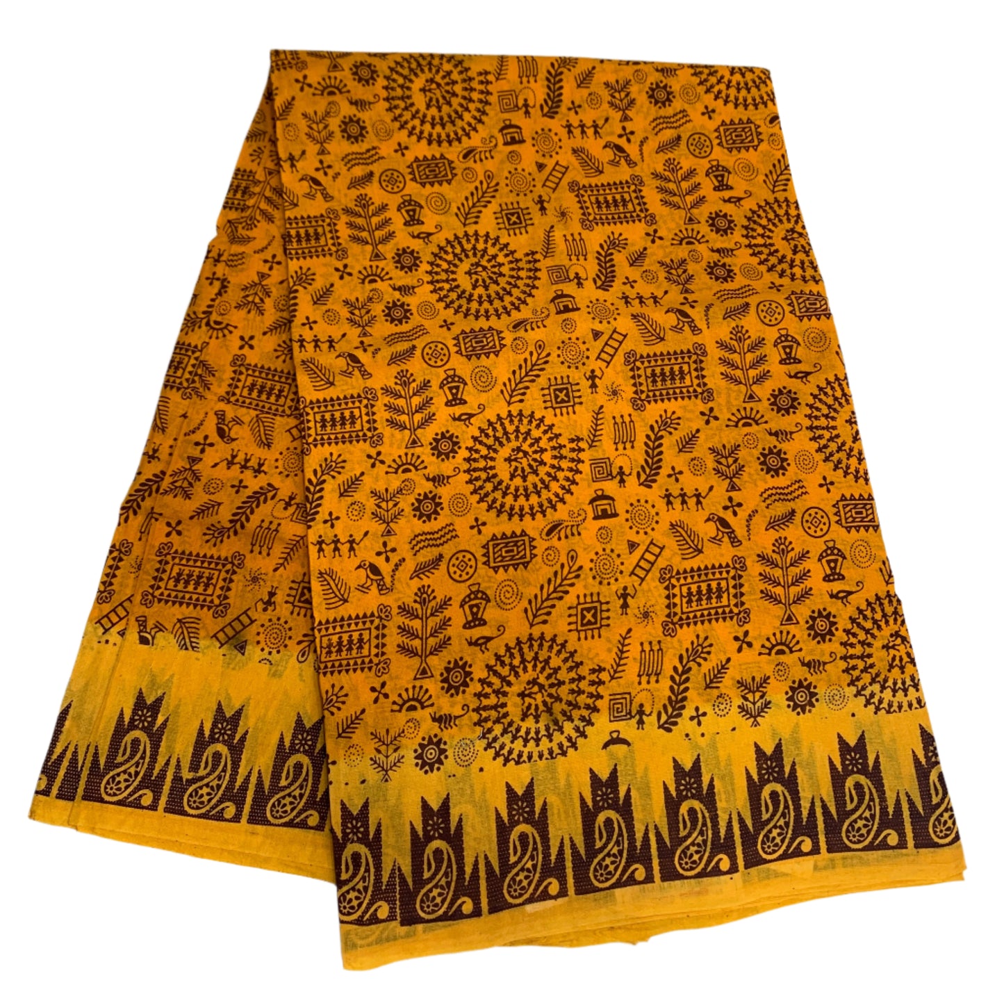 Chettinad Sungudi Cotton Mustrad Colour with Brown Border