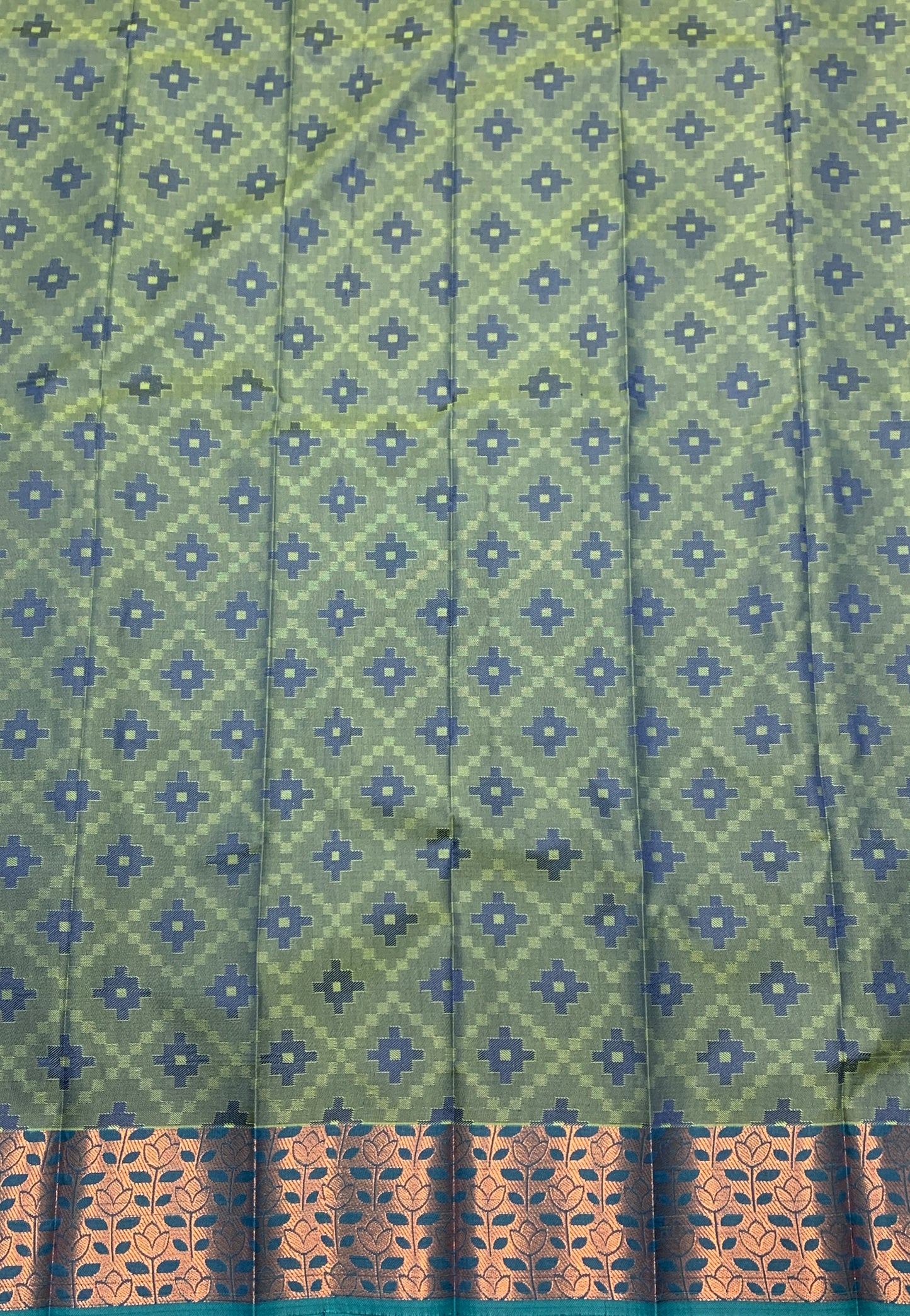 Synthetic Cotton Saree Gray Shade with Copper Border