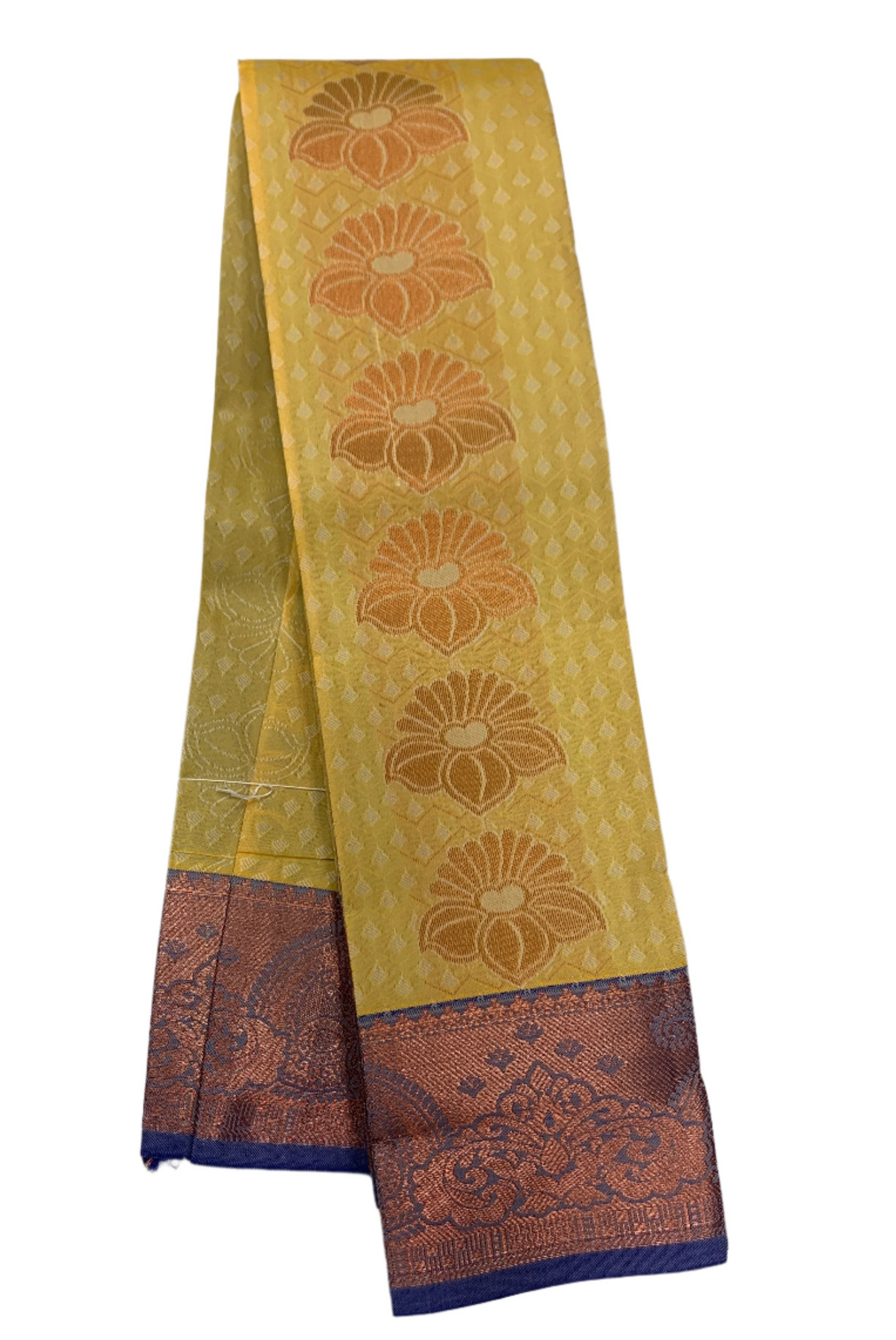 Vegan Silk Saree Sandal Colour with Copper Border