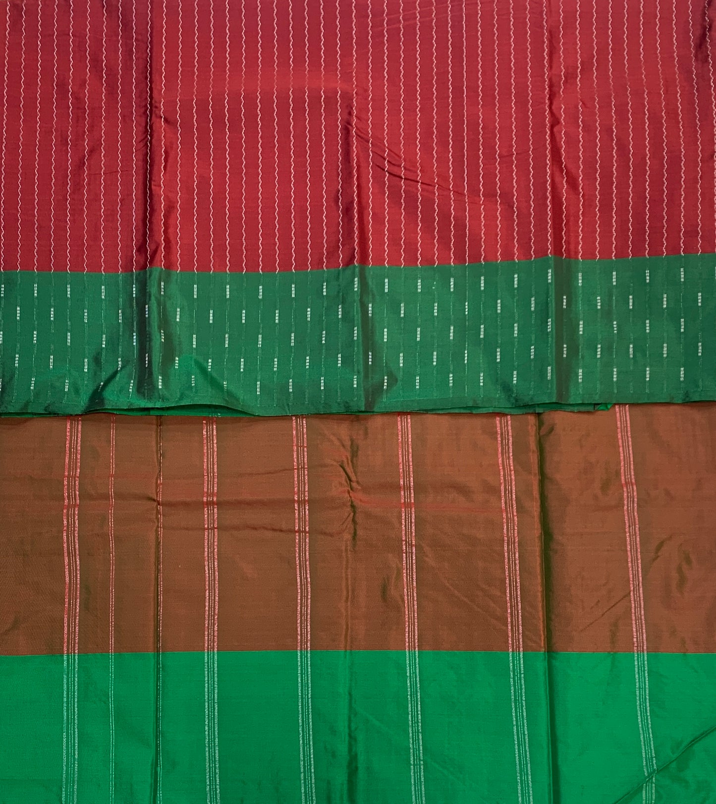 Arani Silk Saree Maroon Colour with Green Border