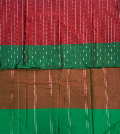 Arani Silk Saree Maroon Colour with Green Border