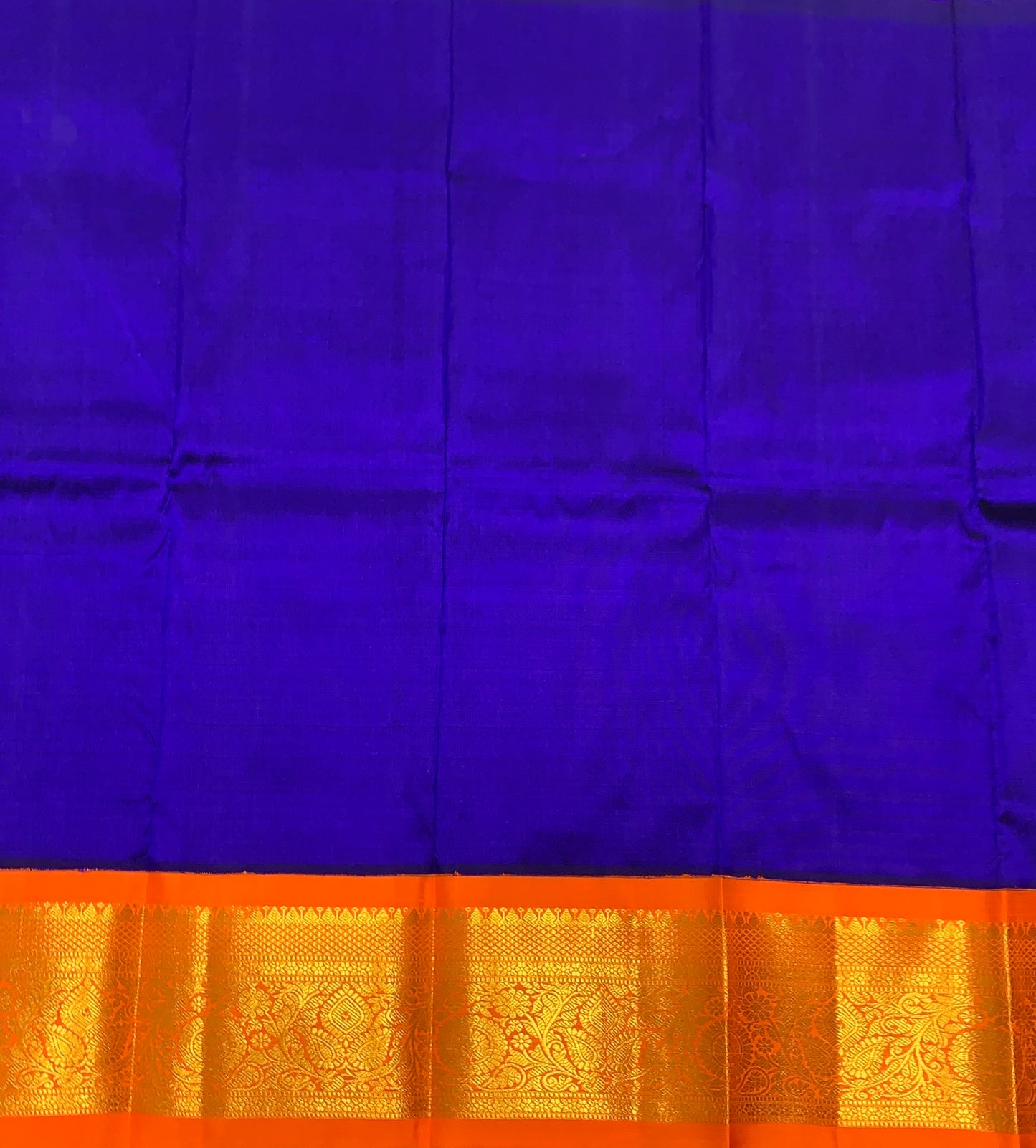 Blue shade Pure Kanchipuram Kids Pattu Pavadai with Contrast Border for Newborn to 2 Years