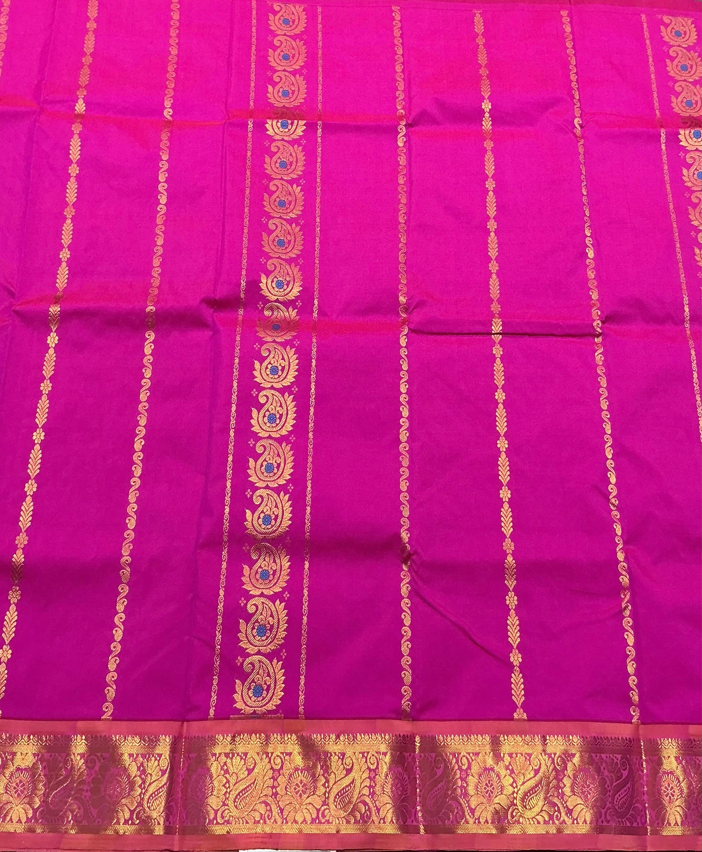 Pink shade Semi silk Kids Pattu Pavadai with Contrast border for age 5 to 10