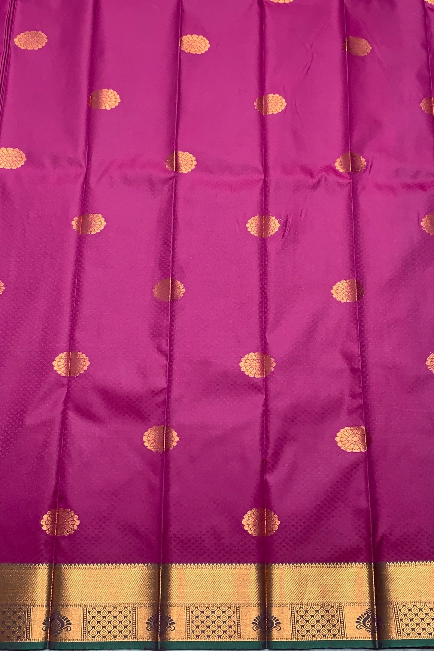 Vadamali Colour Silk Cotton Saree with Copper Zari Border and Floral Design