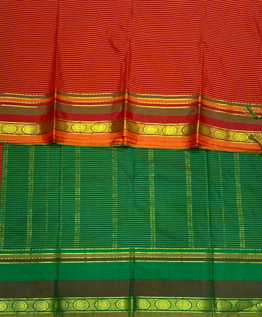 Arani Silk Saree Maroon Colour with Olive Green and Maroon Border