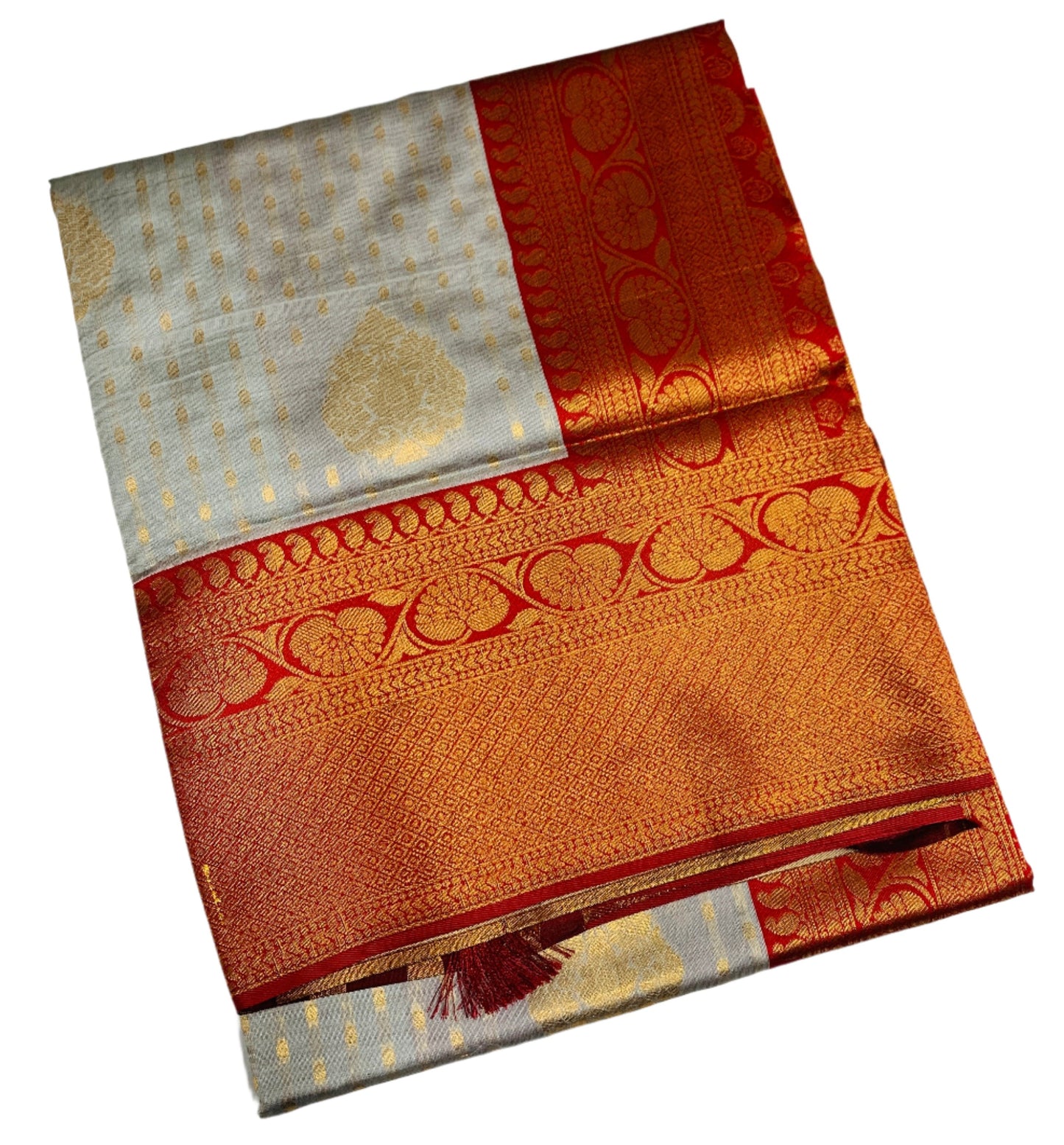 Art Silk Saree Lite Gray Shade with Maroon Border