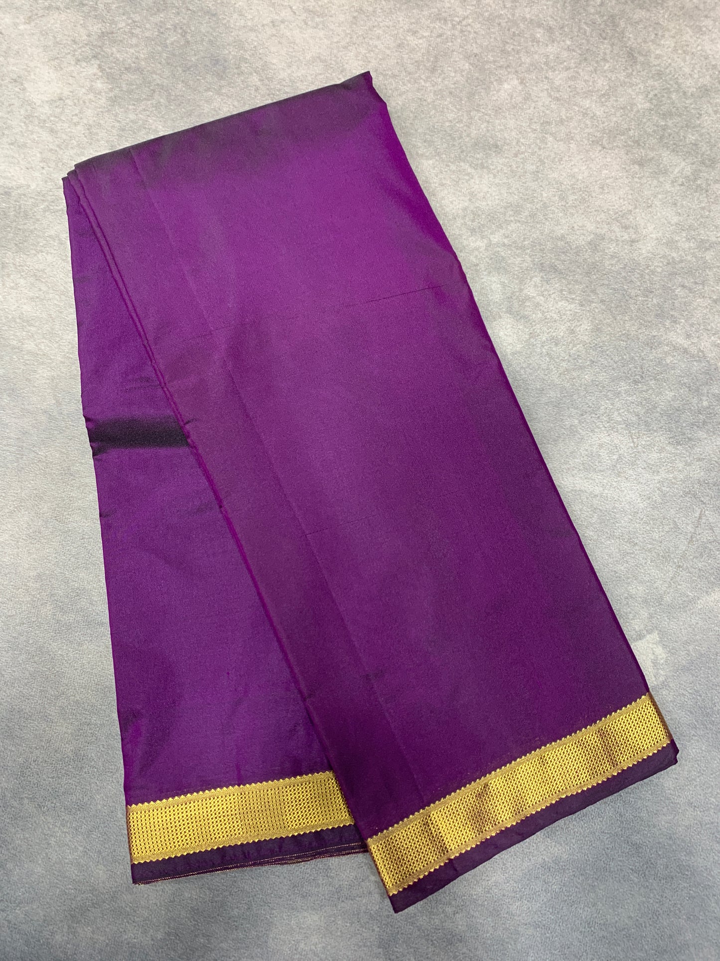 Arani Silk Saree Mulberry Colour with Golden Border