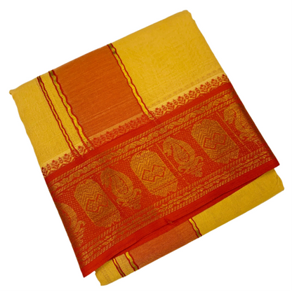 Golden Yellow shade Cotton Dhoti