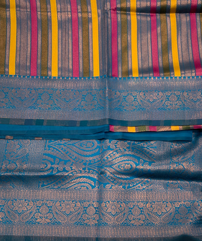 Art Silk Saree Sky Blue Colour with Sky Blue Border