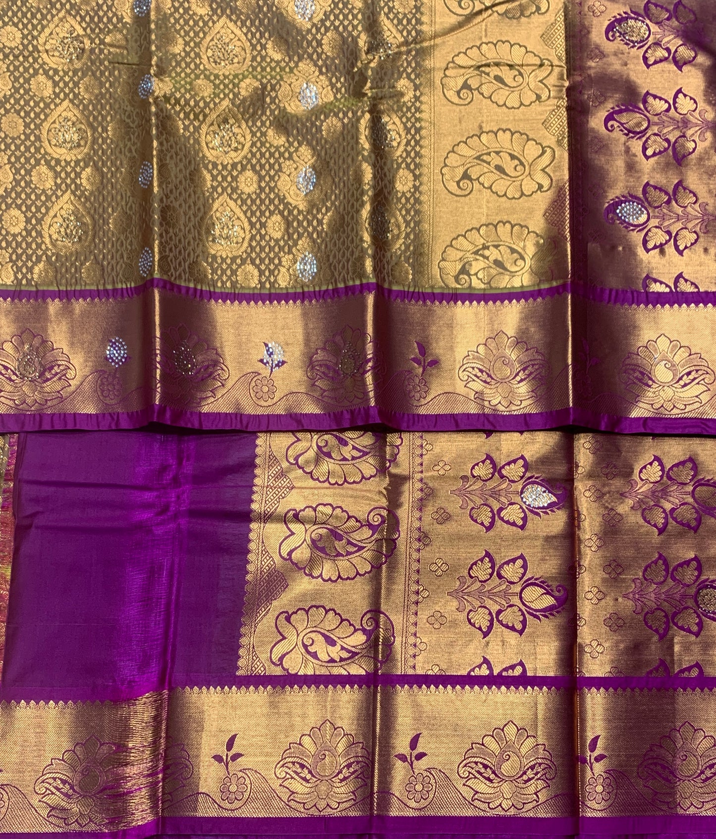 Vegan Silk Saree Mustard Colour with Copper and Pink Border