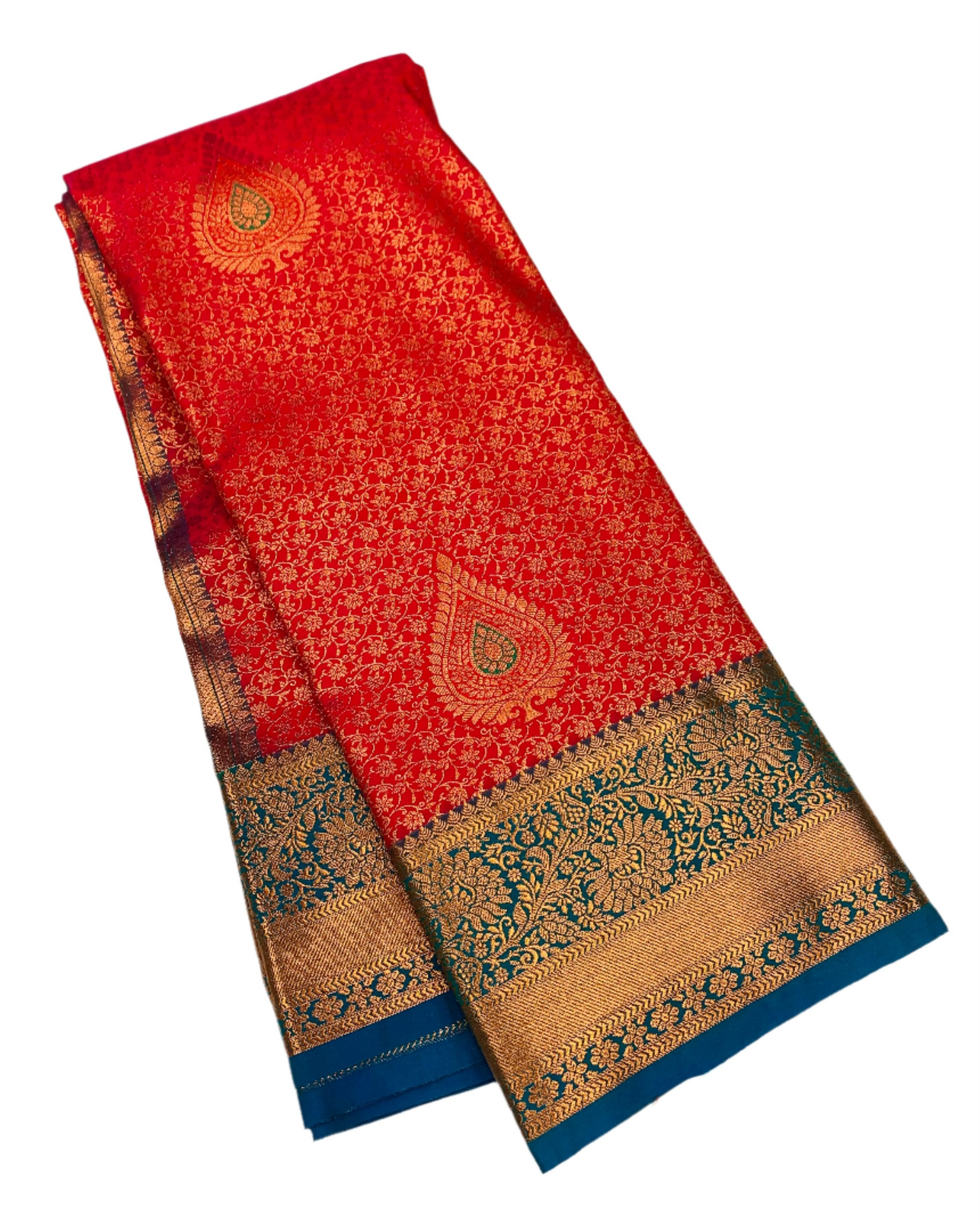 Vegan Silk Saree Pink shade with Blue Border