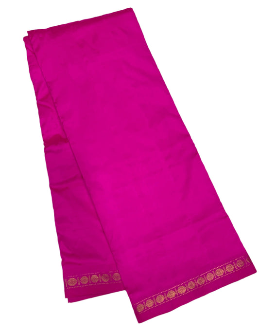 9X5 Pure Silk Dhoti Pink Small Border