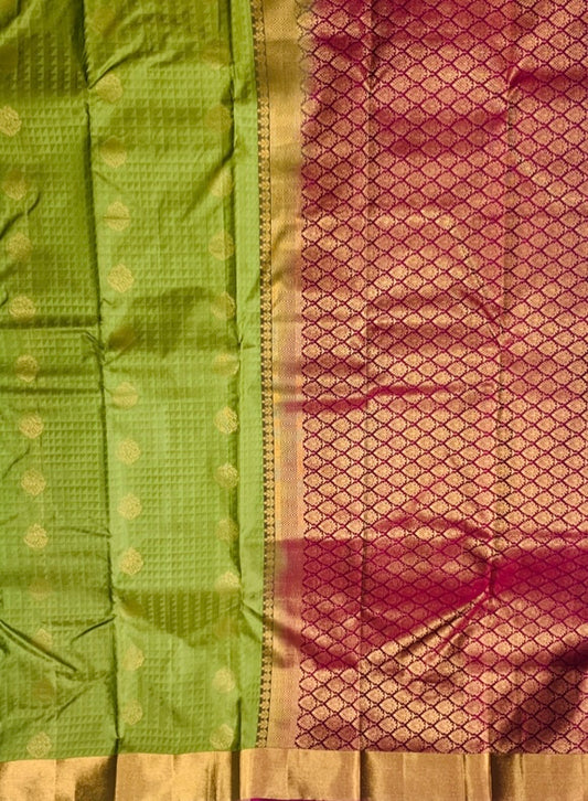 Pure Kanchipuram Silk Saree Light Green Colour