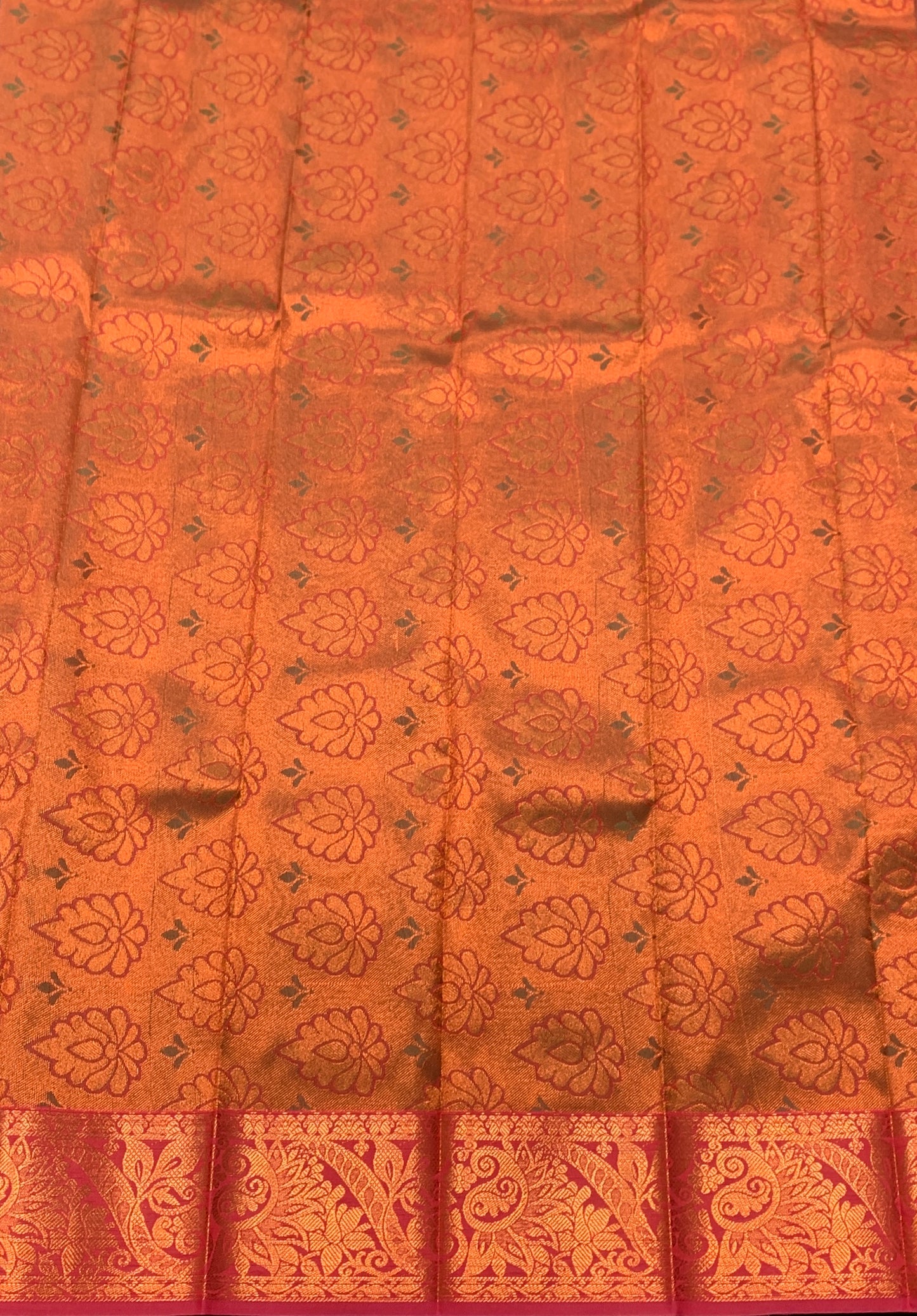 Vegan Silk Saree Sky Blue Colour Saree with Copper Border