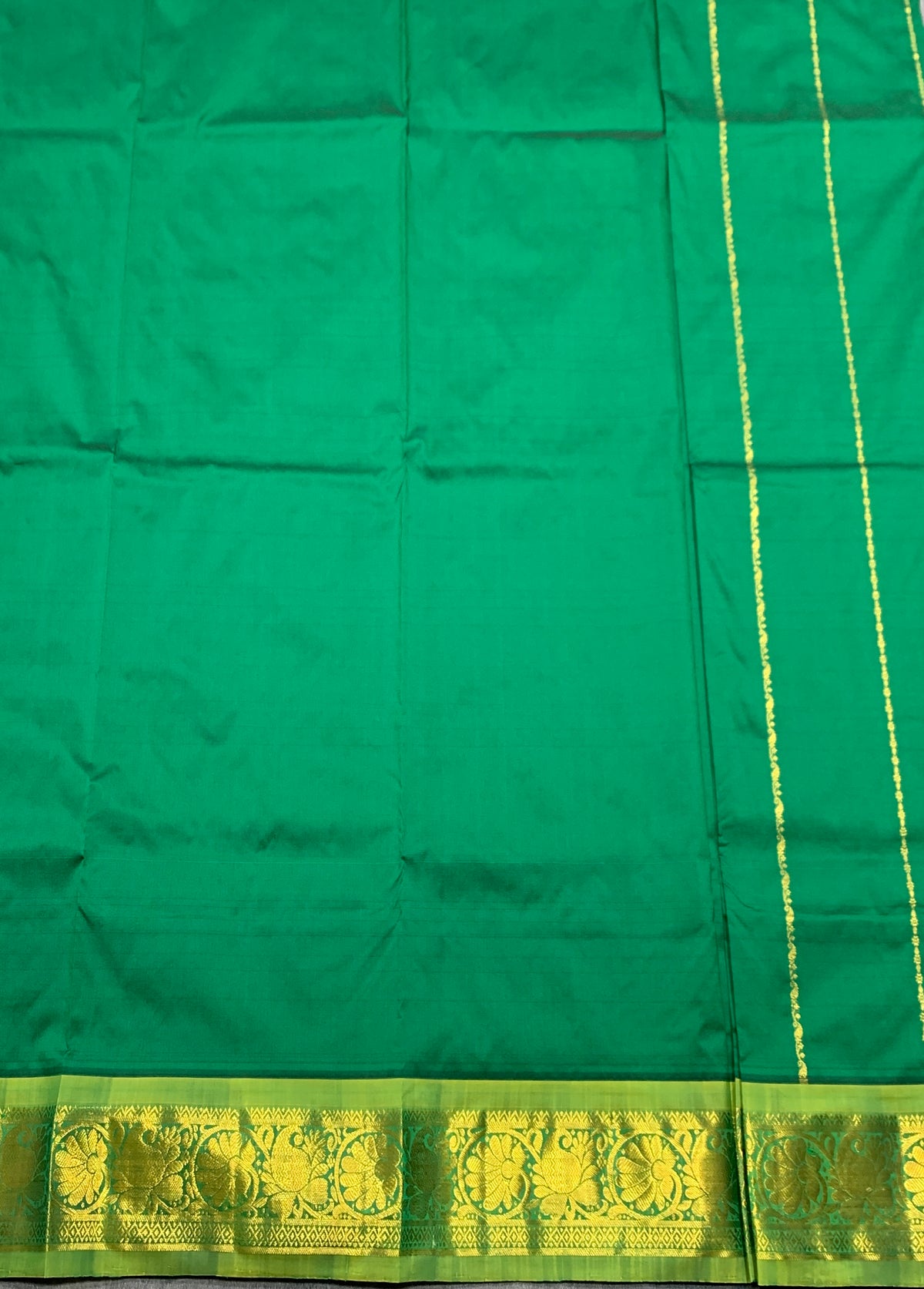 Light Green shade Semi Silk Kids Pattu Pavadai with Contrast border for age above 10 years