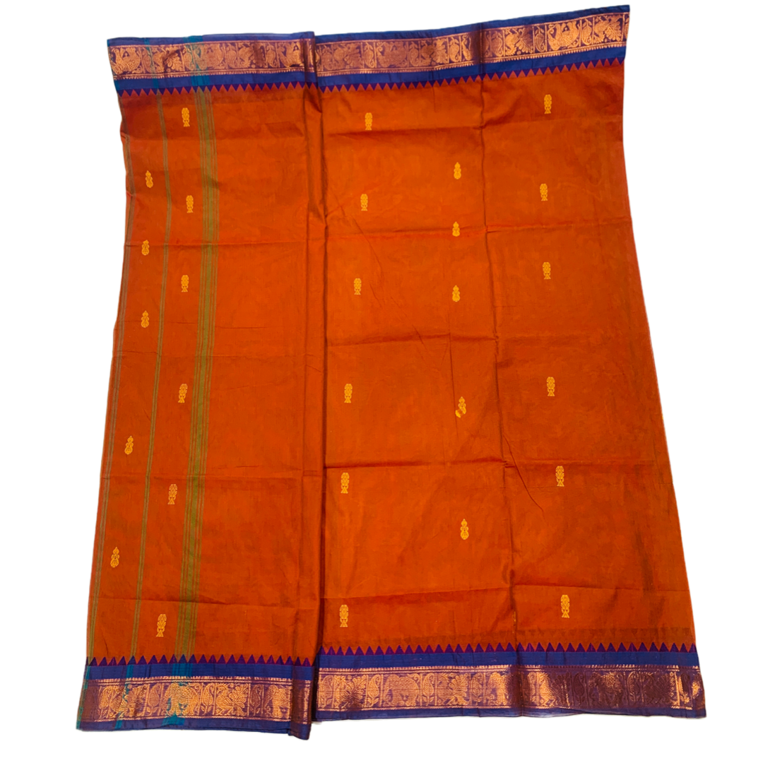 Chettinad cotton Saree Chocolate Brown