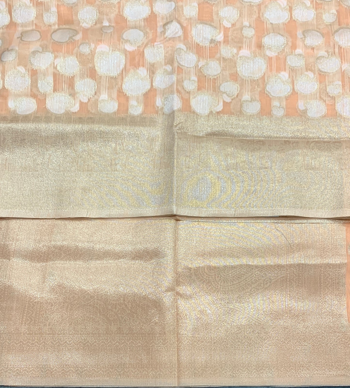 Banaras Katan Saree Orange Colour with Katan Work Border