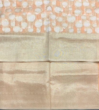 Banaras Katan Saree Orange Colour with Katan Work Border