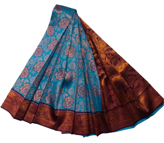 Art Silk Saree Sky Blue shade