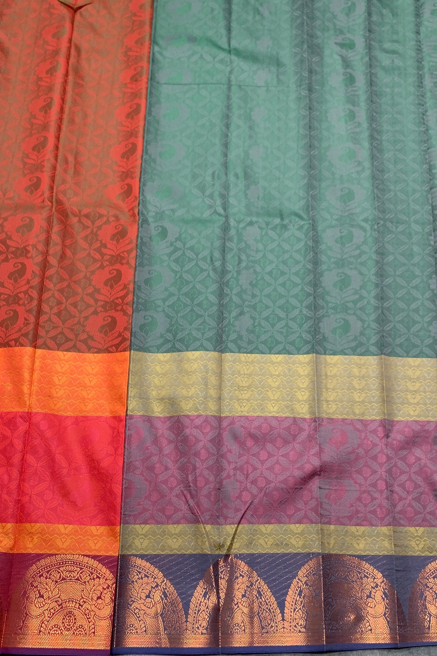 Synthetic Cotton Saree Maroon Colour with Copper Border
