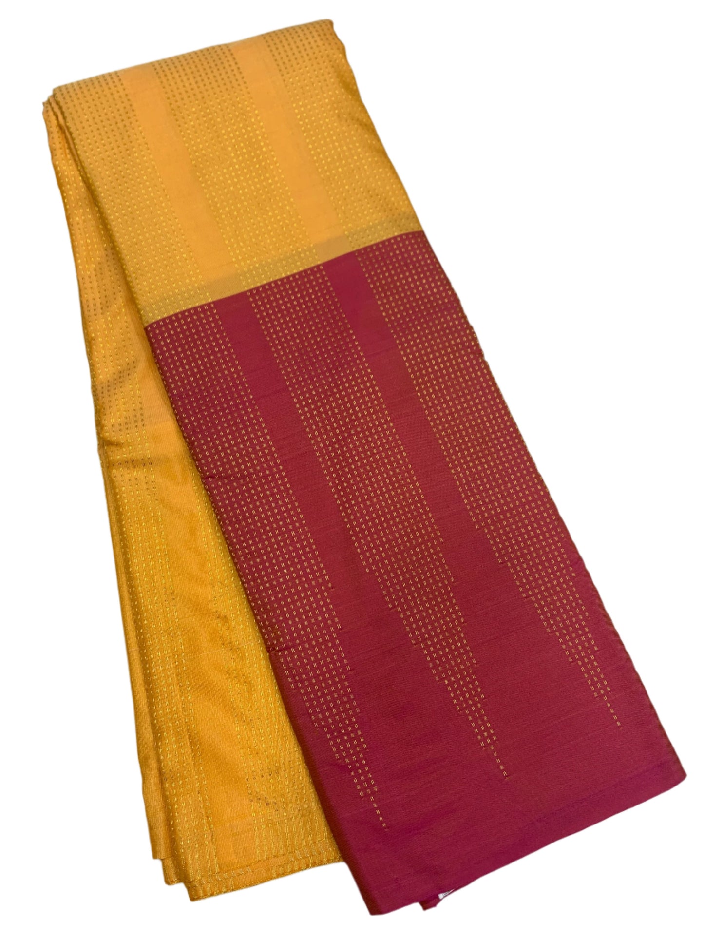 Arani Silk Saree Yellow Colour Pink Border