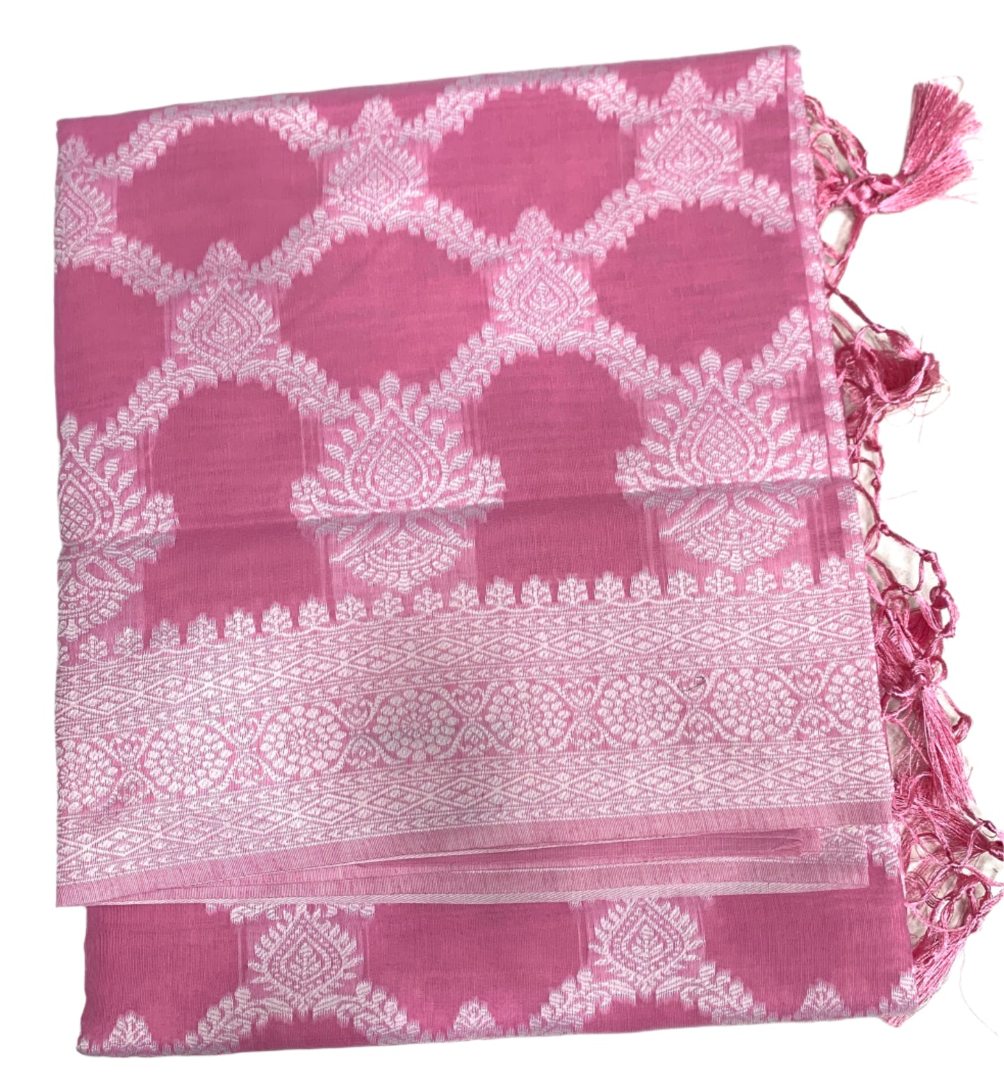 Banaras Katan Saree Baby Pink Colour with Katan Work Border