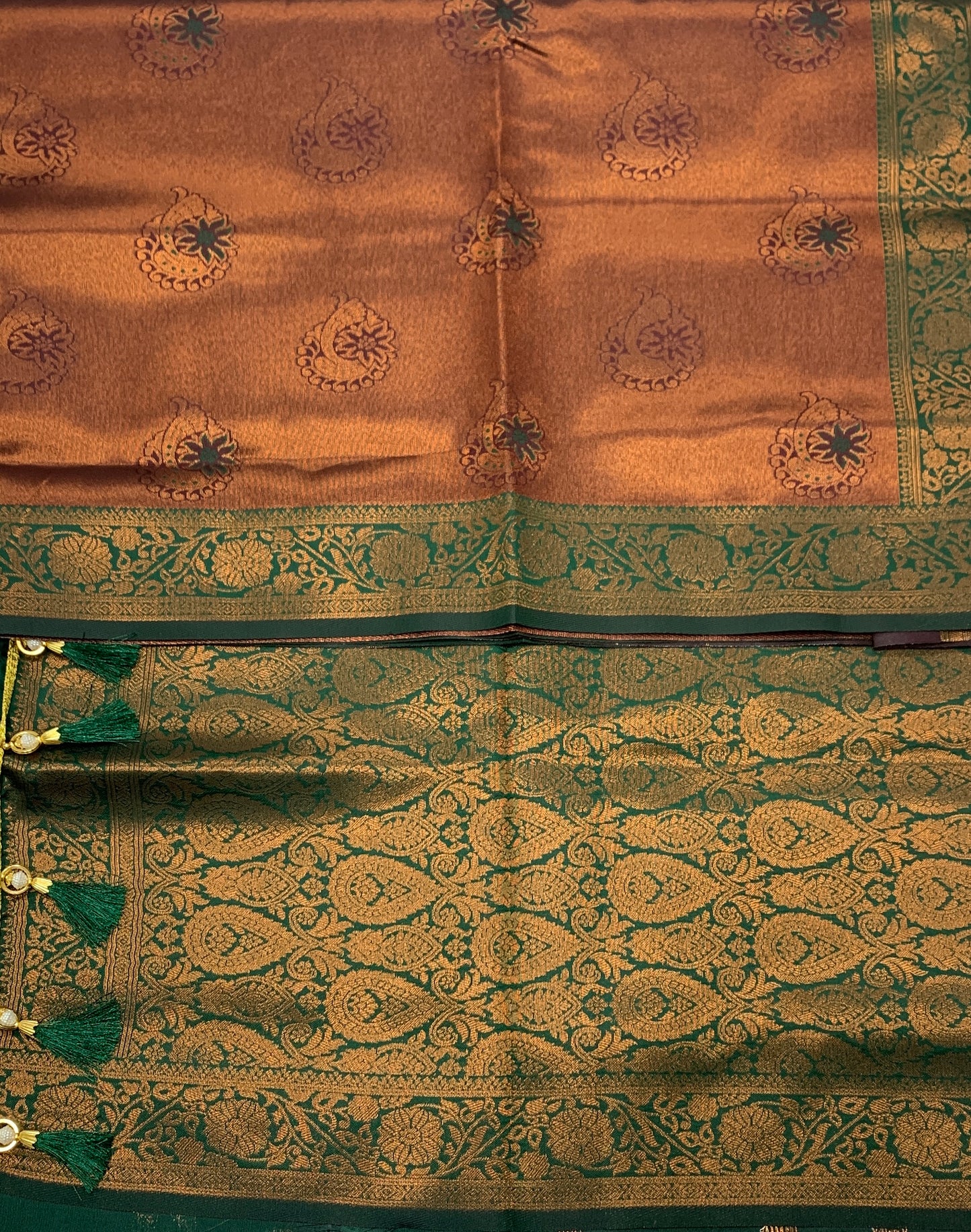 Art Silk Saree Maroon Colour with Green Border