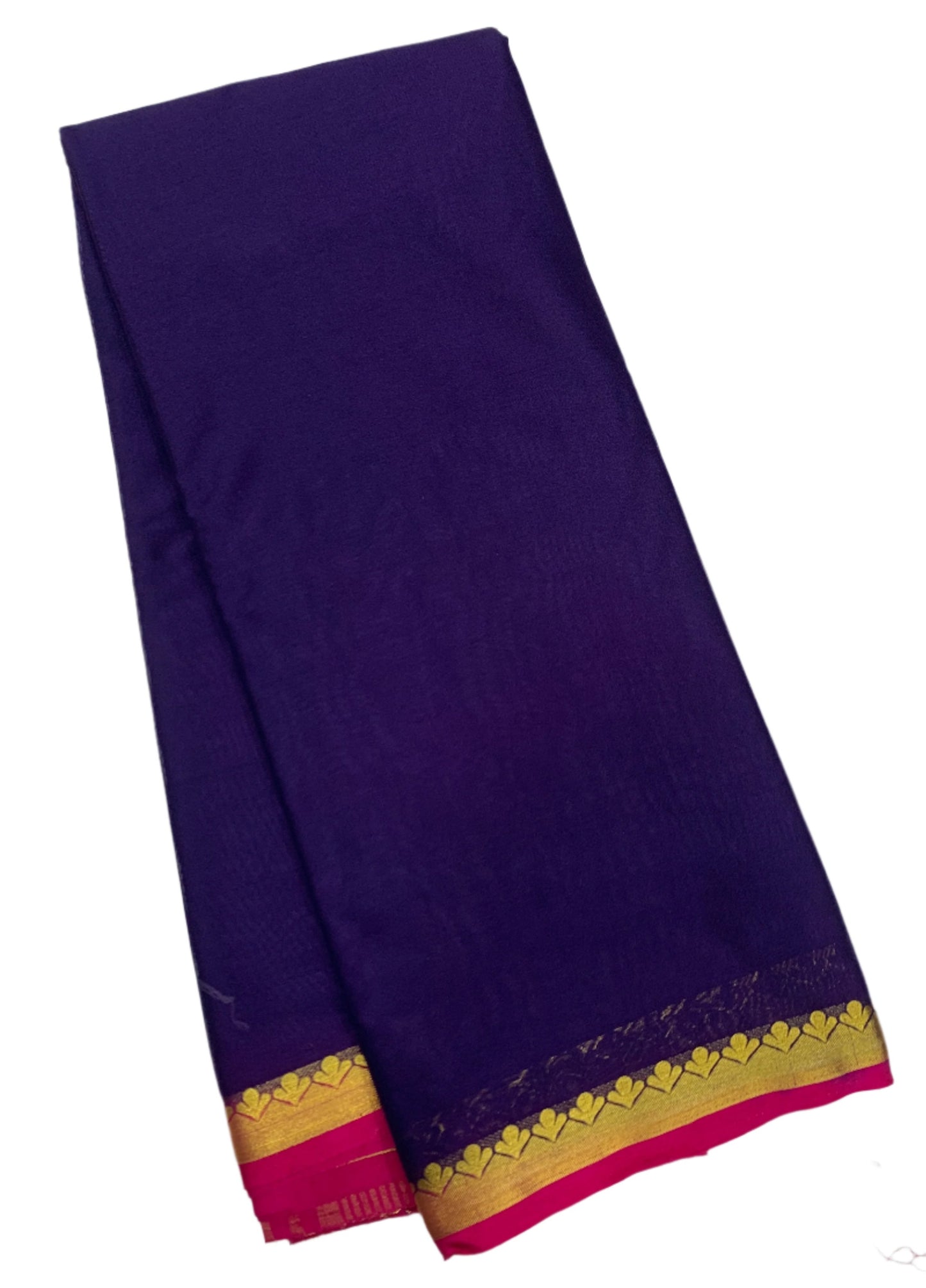 Crepe Saree Navy Blue Colour with Floral Design Border