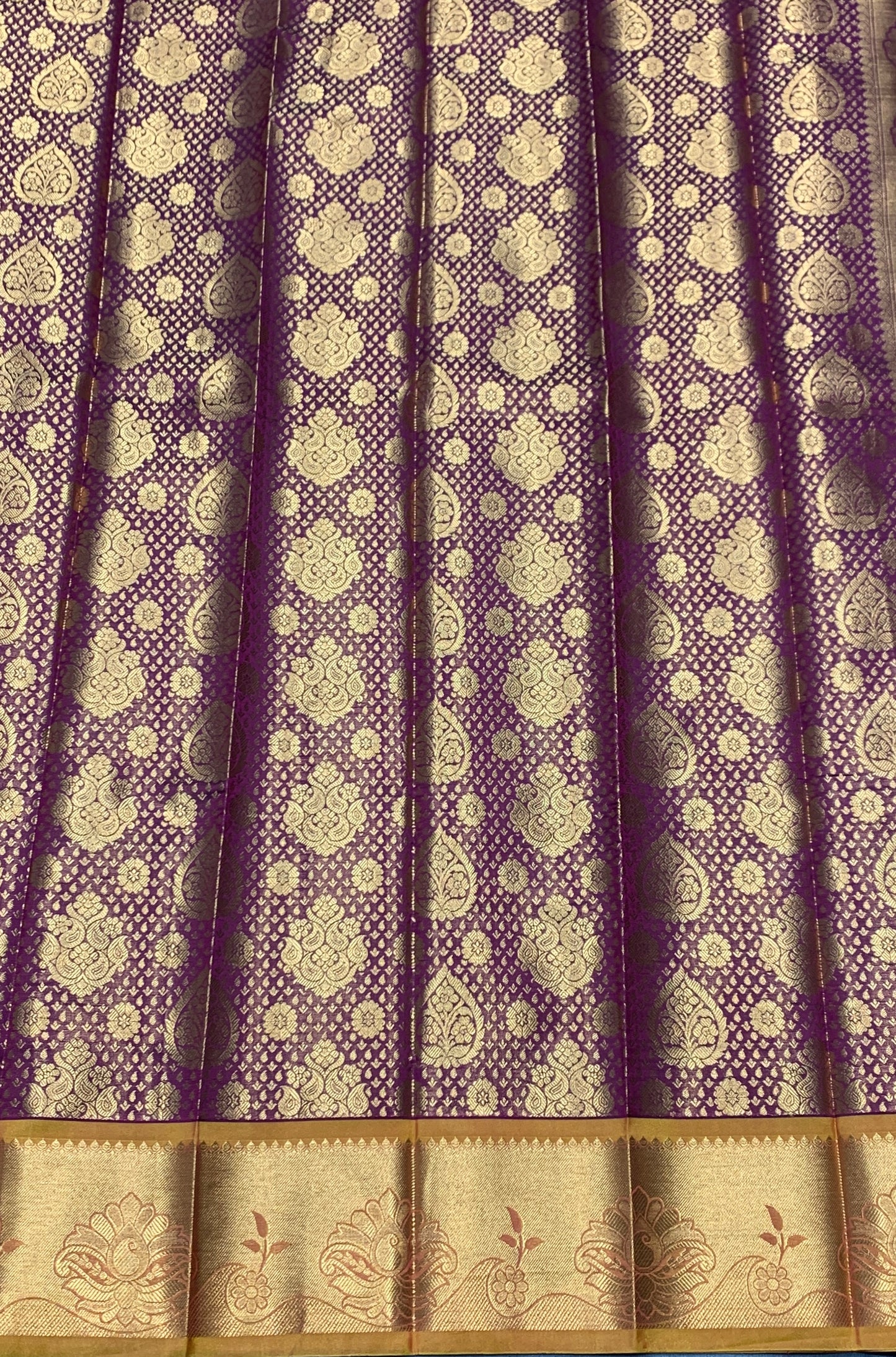 Vegan Silk Saree Maroon Colour with Golden Yellow Border