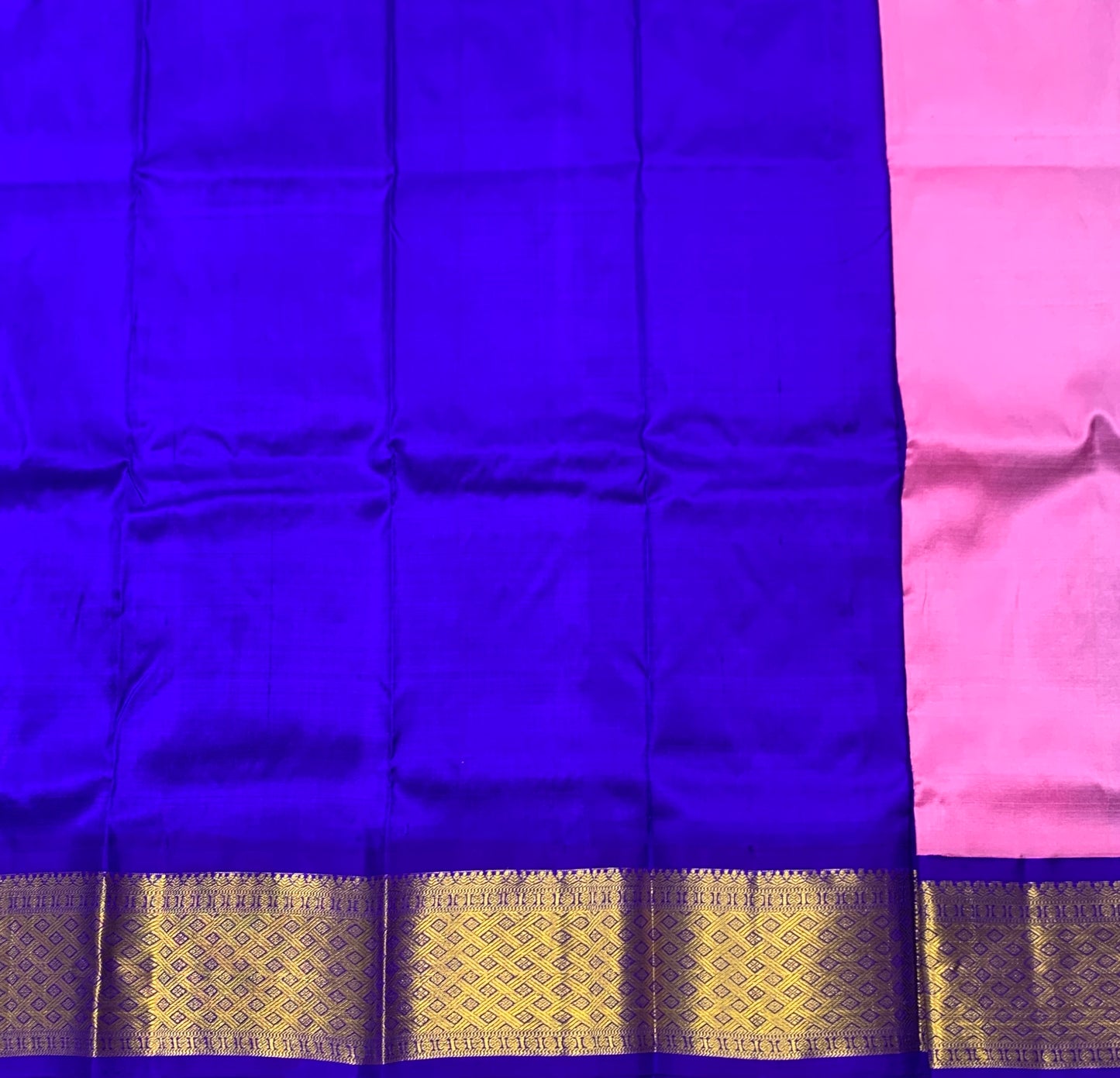Baby Pink shade Pure Kanchipuram Kids Pattu Pavadai with Contrast Border for Newborn to 2 Years