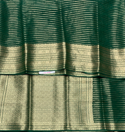 Georgette Saree Green Colour with Sliver Floral Design Border (Copy)