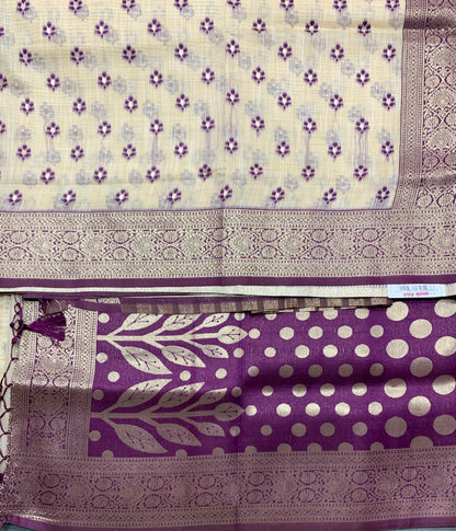 Banaras Katan Saree Tussar Colour with Katan Work Border