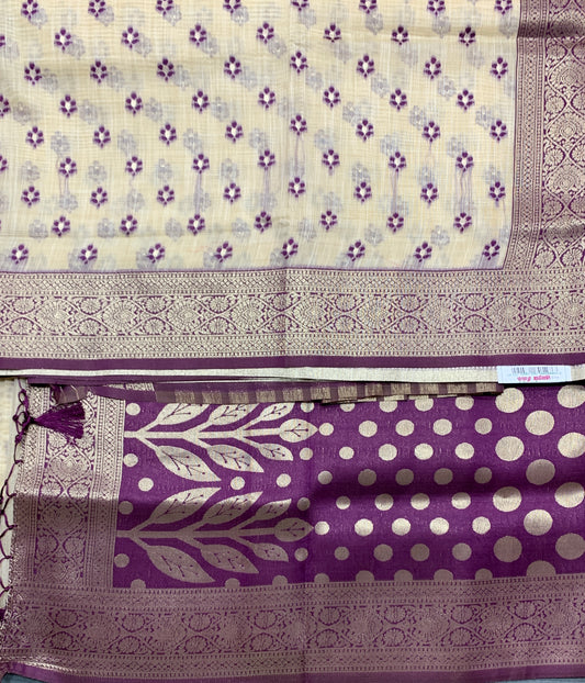 Banaras Katan Saree Tussar Colour with Katan Work Border