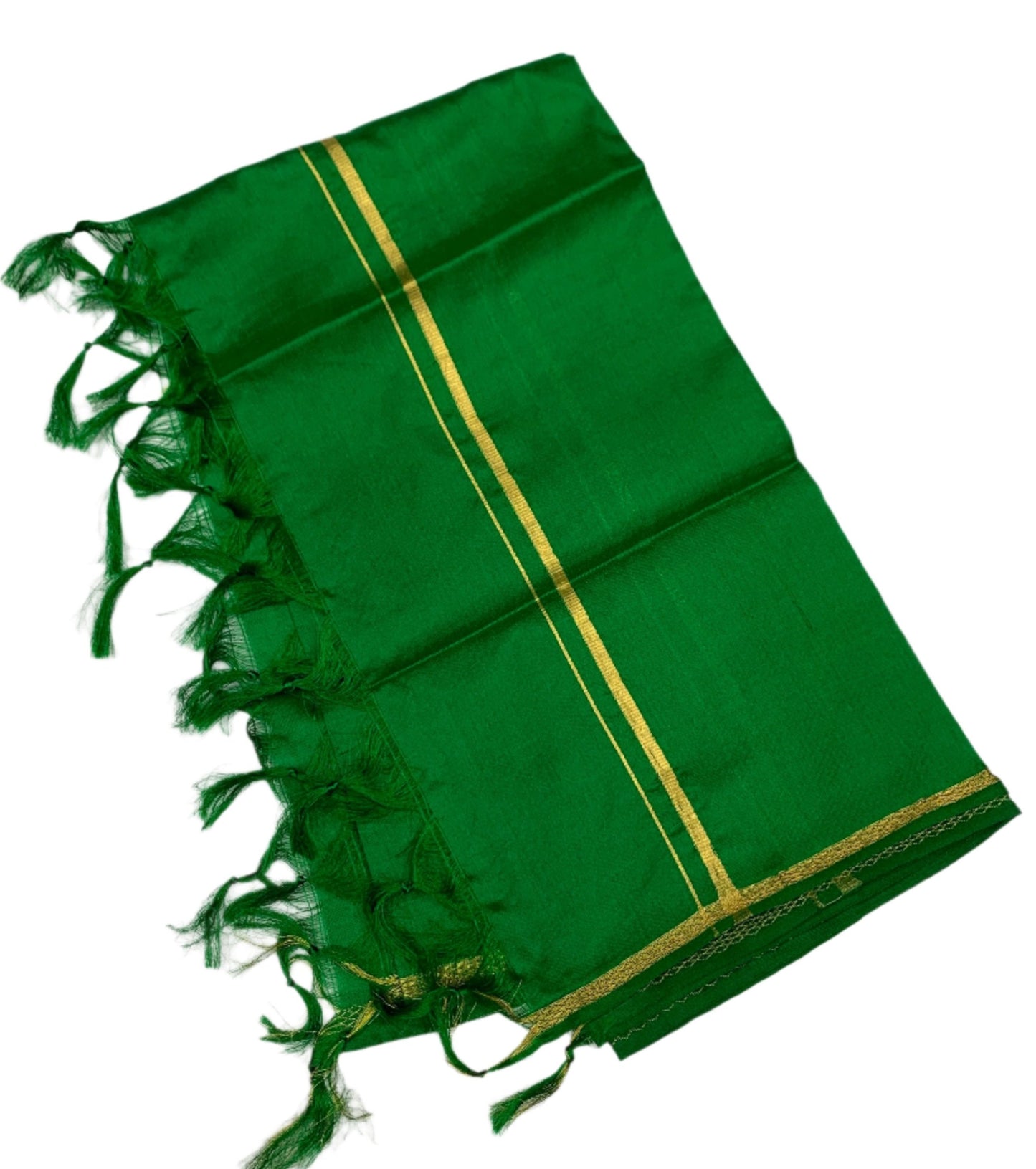 Silk Pooja Towel Green Colour