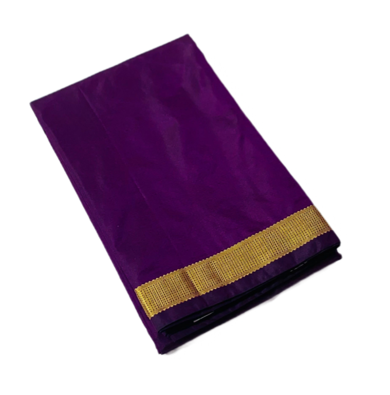 Arani Silk Saree Purple Colour with Golden Border