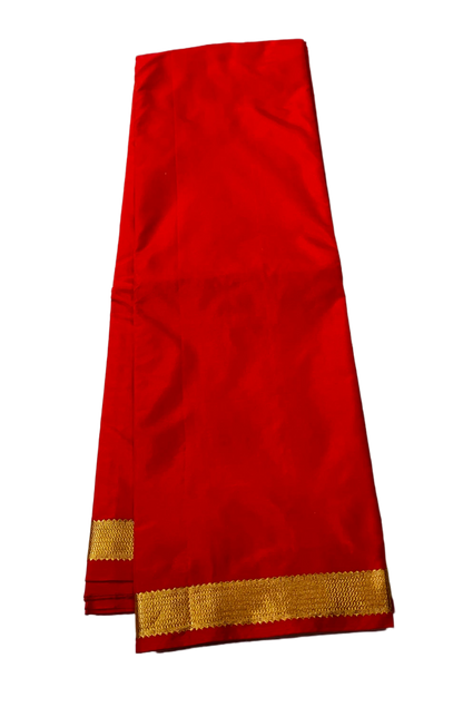 Arani Silk Saree Red Colour with Golden Border