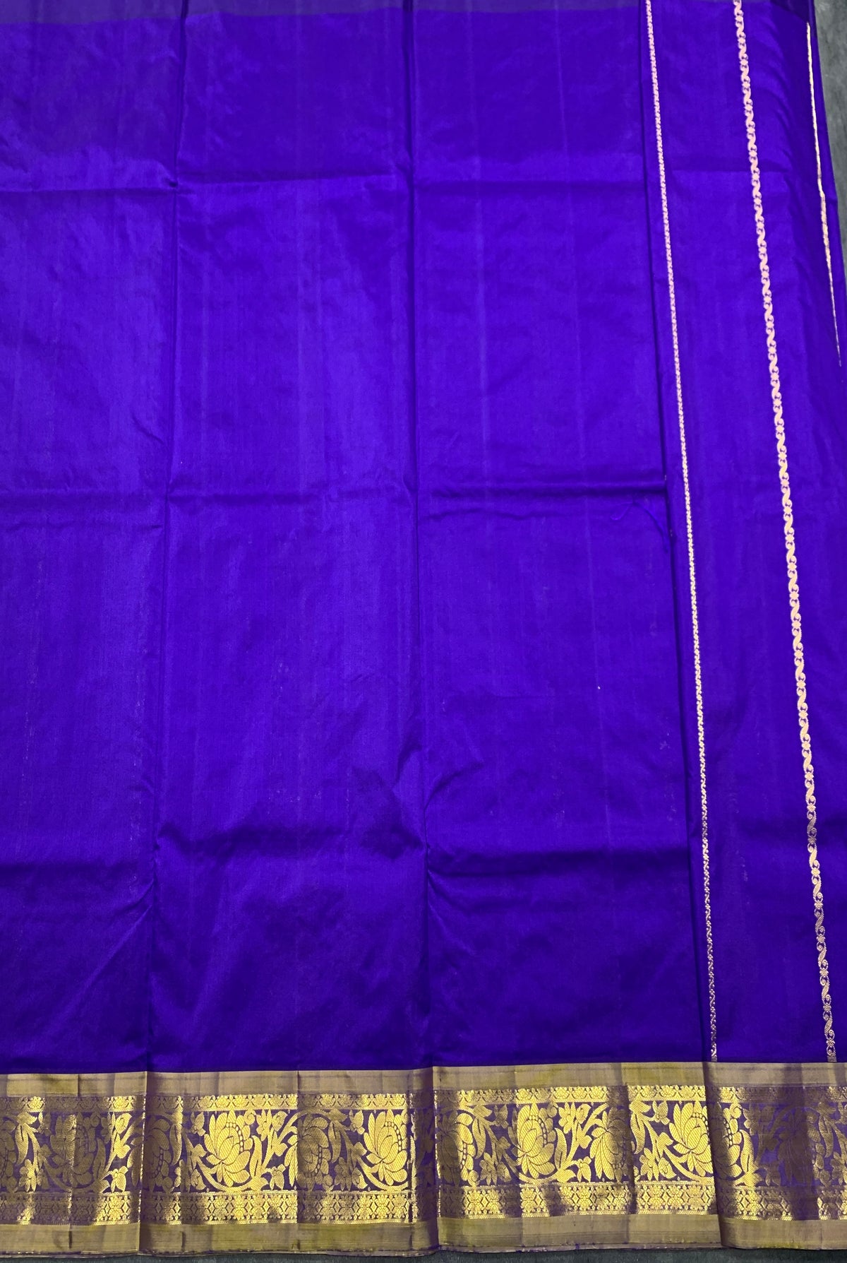 Violet shade Semi Silk Kids Pattu Pavadai with Contrast border for age above 10 years