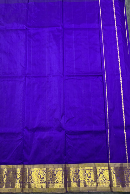 Violet shade Semi Silk Kids Pattu Pavadai with Contrast border for age above 10 years