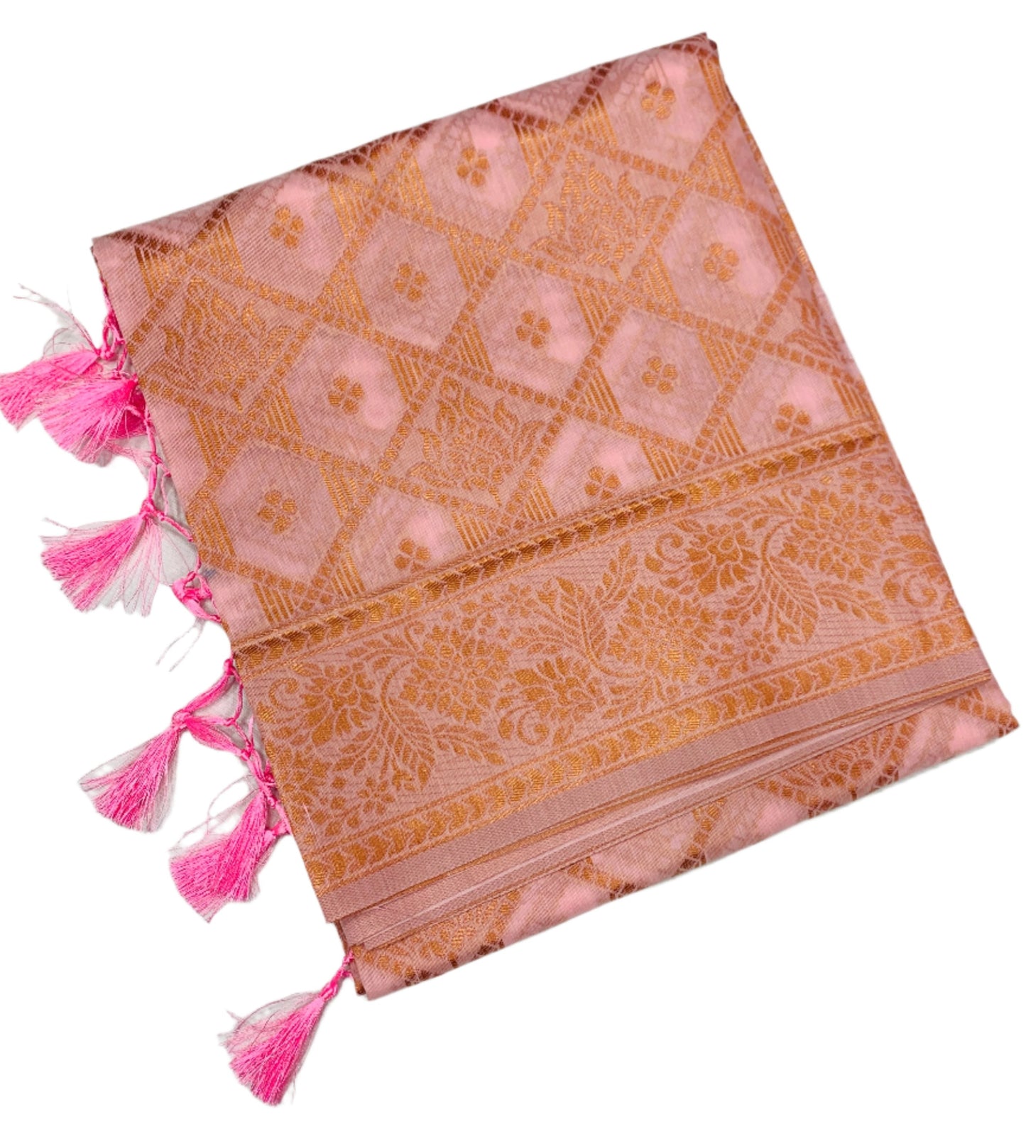 Banaras Katan Saree Pink Colour