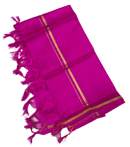 Silk Pooja Towel Pink Colour