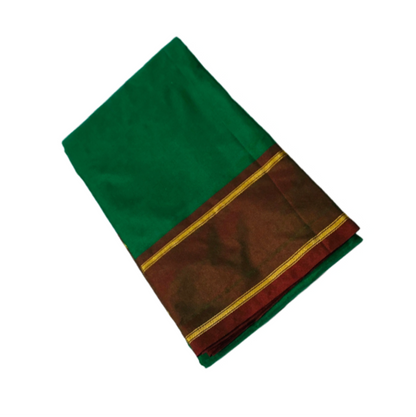 Arani Silk Saree Green Colour with Russet and Golden Border.