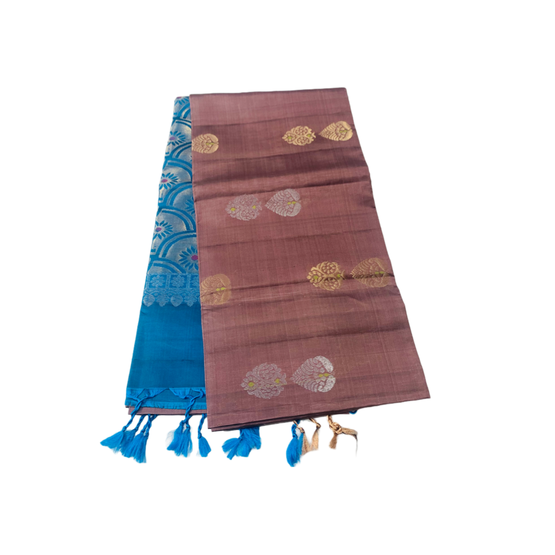 Soft Silk Saree Chocolate Brown Colour