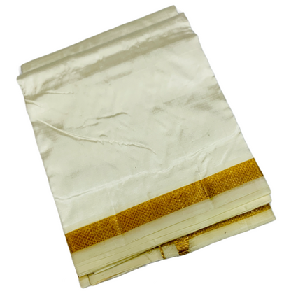 Pure Silk Dhoti 8 Mulam Cream Colour