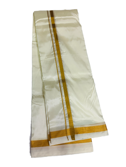 Art silk Dhoti 8 Mulam Cream Colour