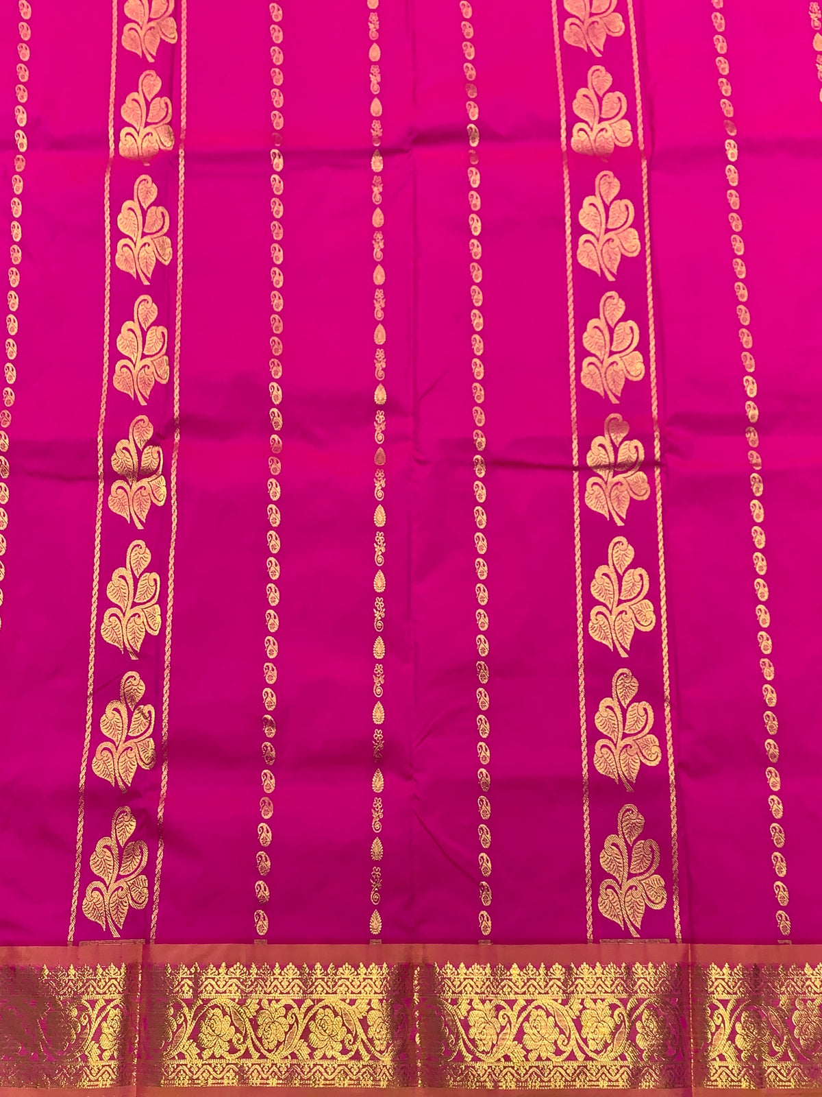 Pink Shade Semi silk Kids Pattu Pavadai with Contrast border for age 5 to 10