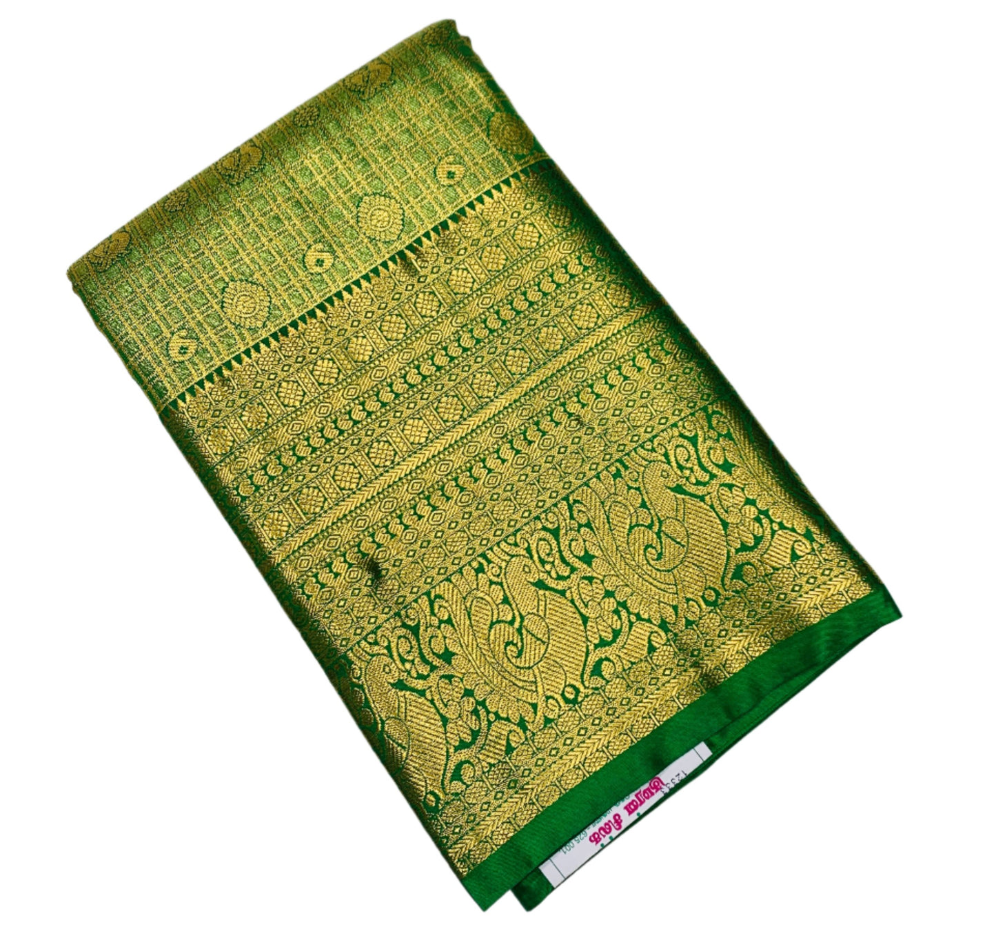 Green Shade Soft Kanchi Tissue Pattu Saree with Green border