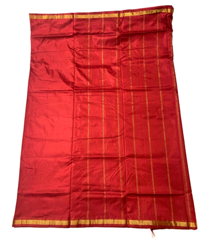 9 yards Pure Kanchipuram Silk Saree Maroon Colour